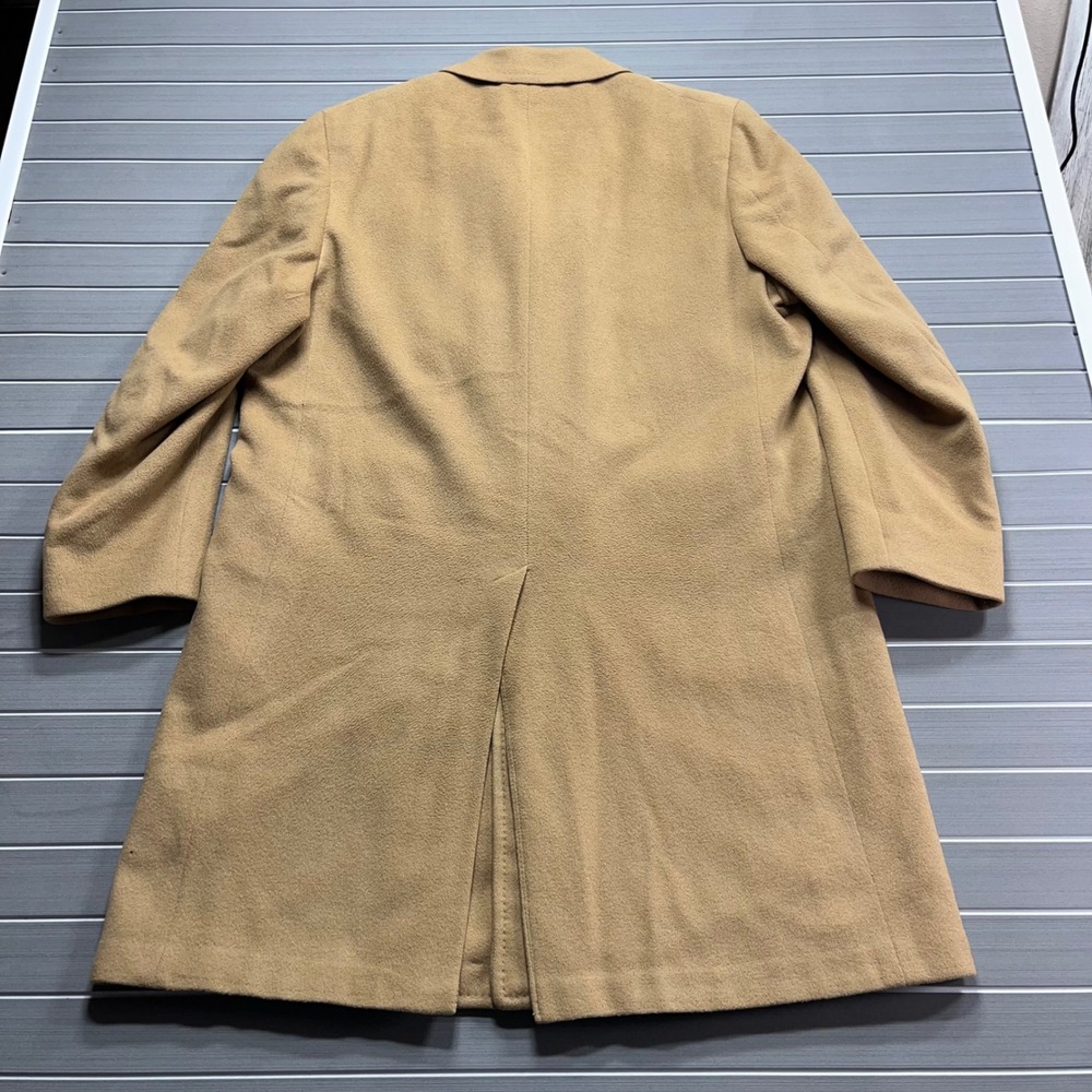Vintage 100% Cashmere ELDORADO‎ Overcoat Camel Tan Luxury Elegance Mens - Picture 10 of 14